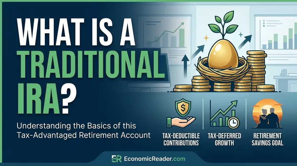 What Is a Traditional IRA title banner with financial growth icons