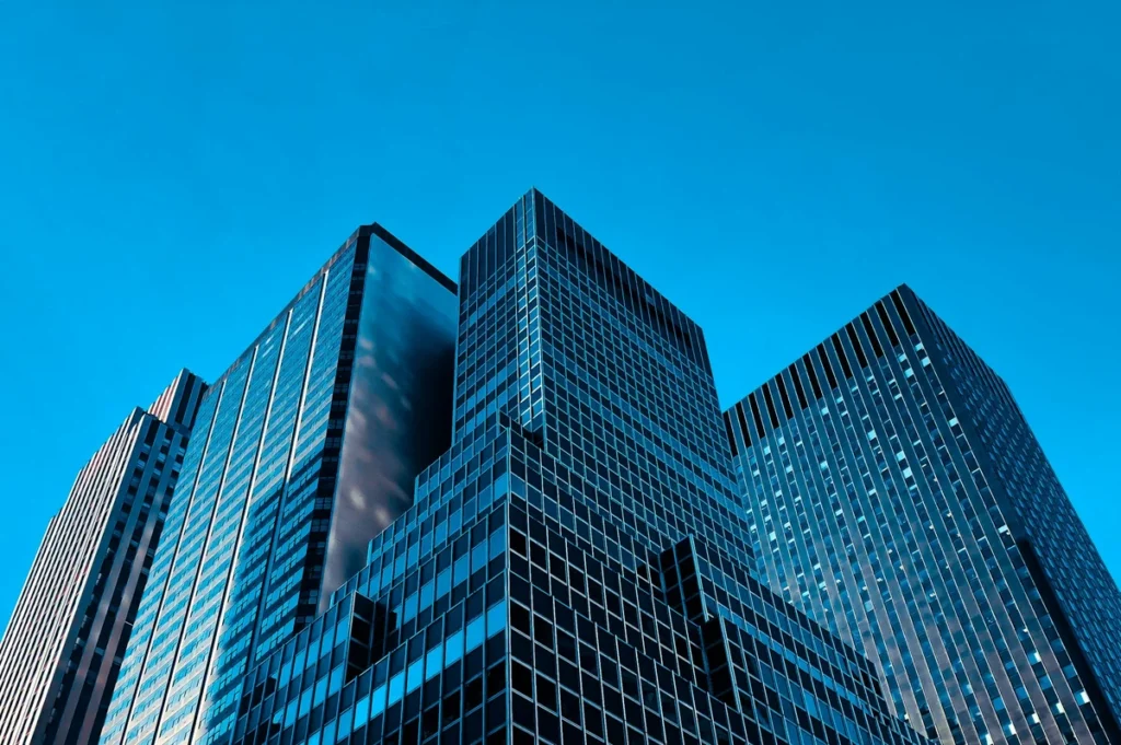 Corporate business buildings showing what is a company and how it operates