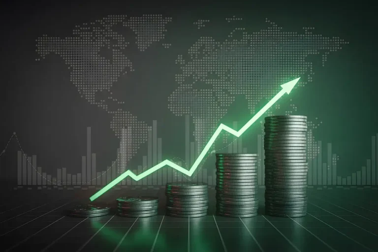 What Is Economic Growth concept illustration with rising green arrow