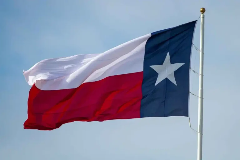 The state flag of Texas representing the state's growing economy and corporate relocation trend for the article "Why Are Companies Moving to Texas."