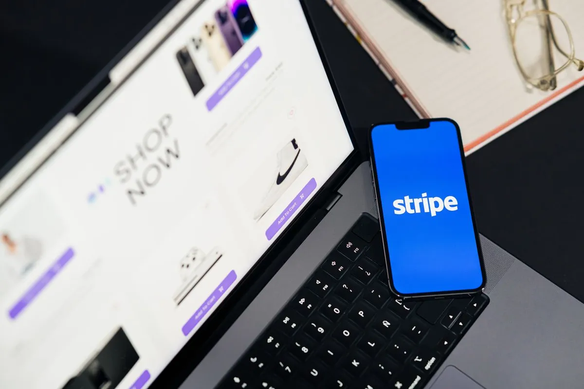 What Is Stripe? — A smartphone displaying an online checkout screen with a Stripe payment card.